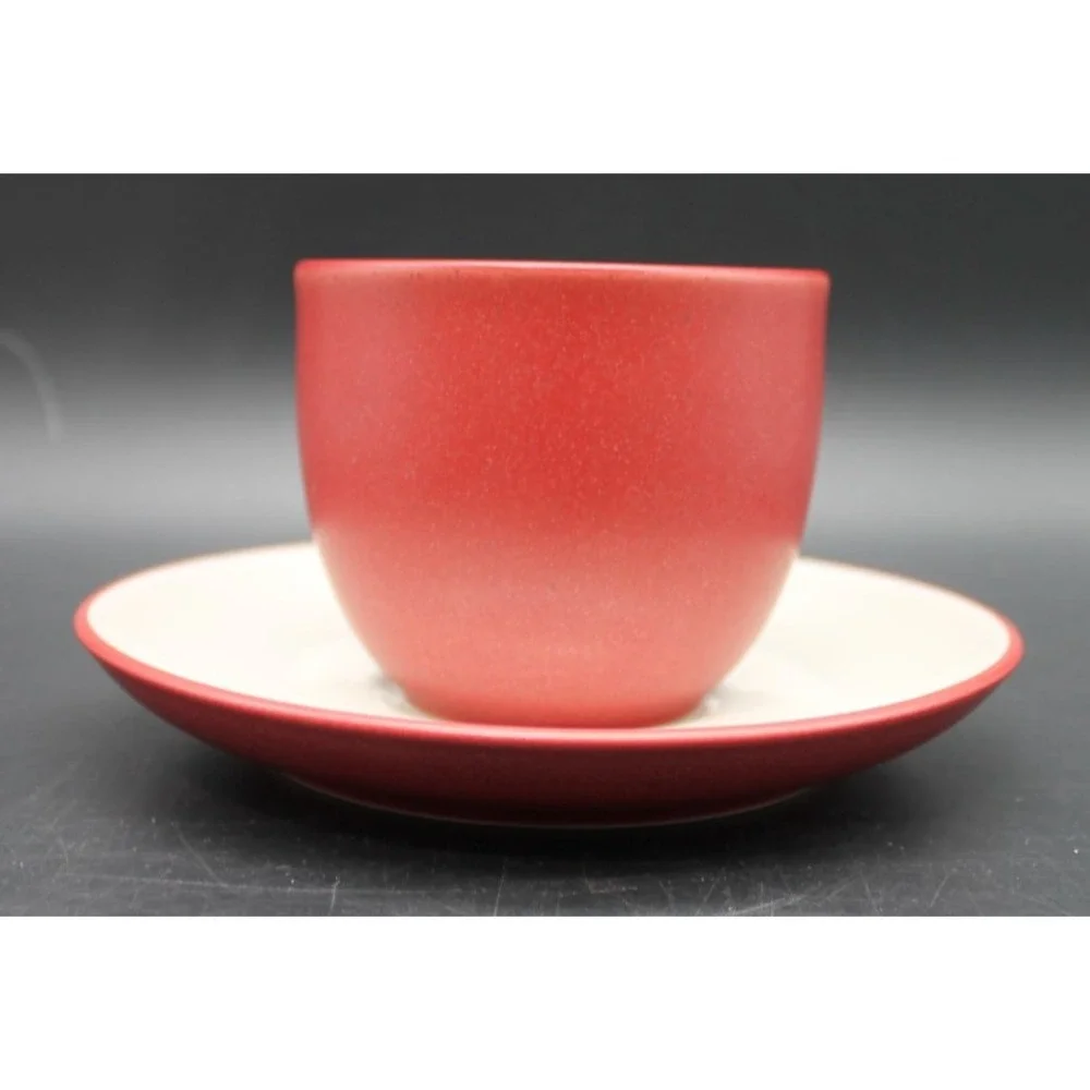 Noritake Colorwave Raspberry Espresso Cup & Saucer Set Stoneware Red
